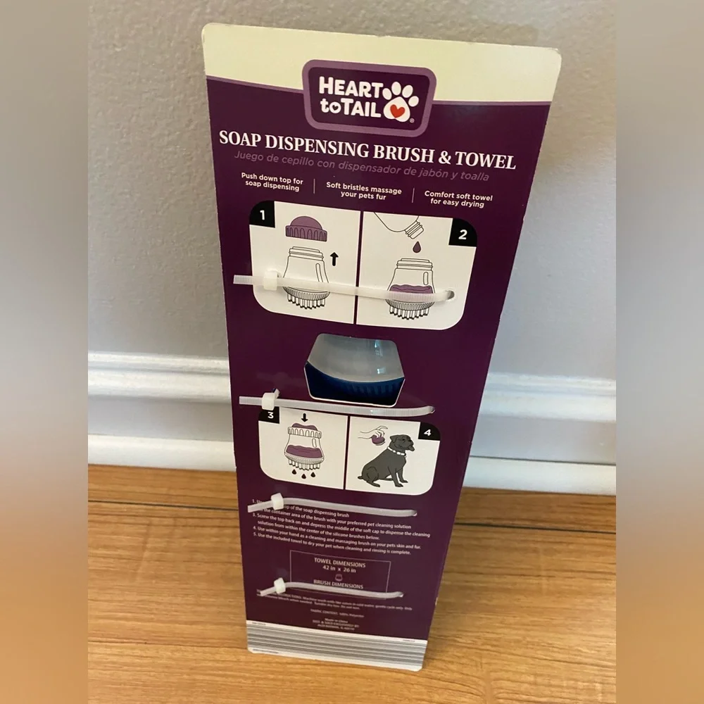 New pet dispensing brush and towel